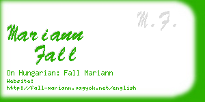 mariann fall business card